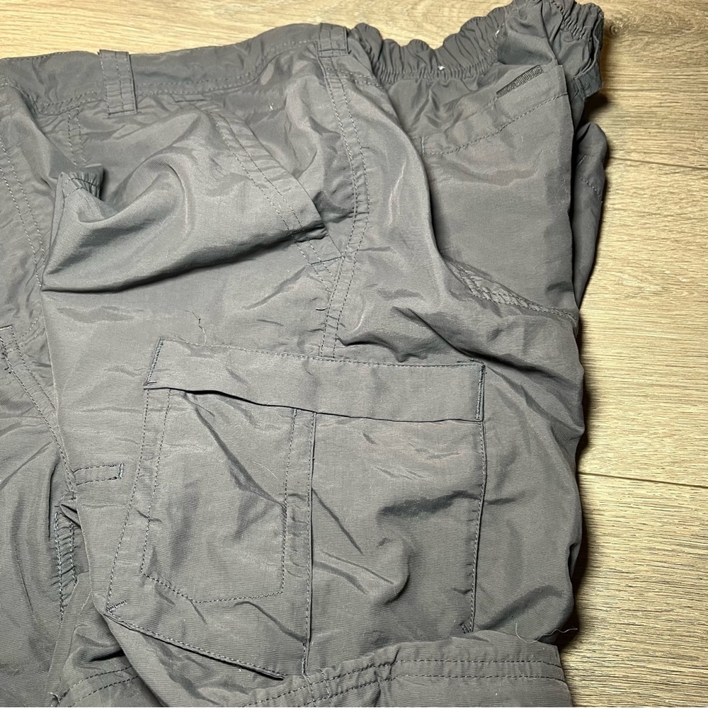 REI Gray Convertible Pants Shorts Womens Sz 14 Petite Elastic Waist Zip Fly - Picture 13 of 14